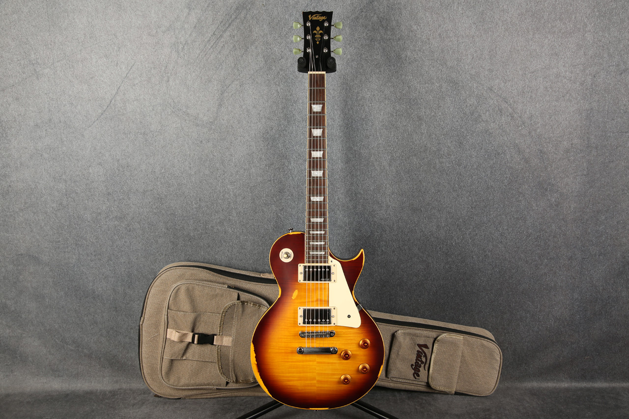 vintage icon v100 distressed tobacco sunburst Vintage V100 ICON Guitar Distressed Tobacco Sunburst 2nd Hand