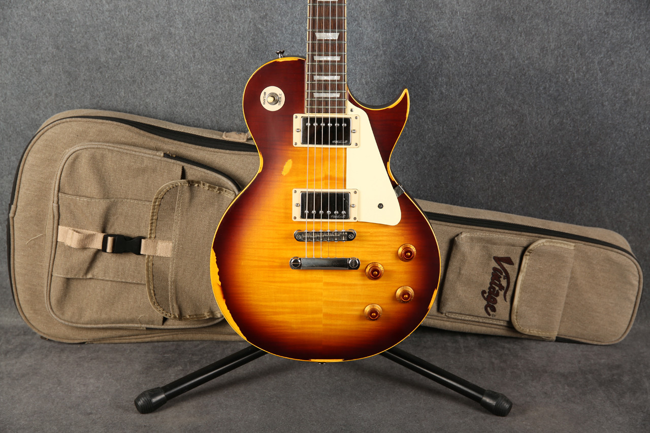 vintage icon v100 distressed tobacco sunburst Vintage V100 ICON Guitar Distressed Tobacco Sunburst 2nd Hand