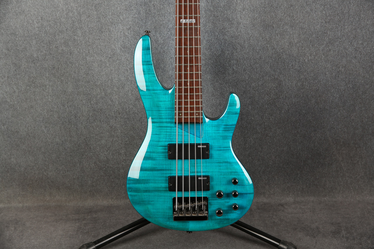 ESP LTD B-155DX 5 String Bass See Thru Blue 2nd Hand | Rich Tone Music