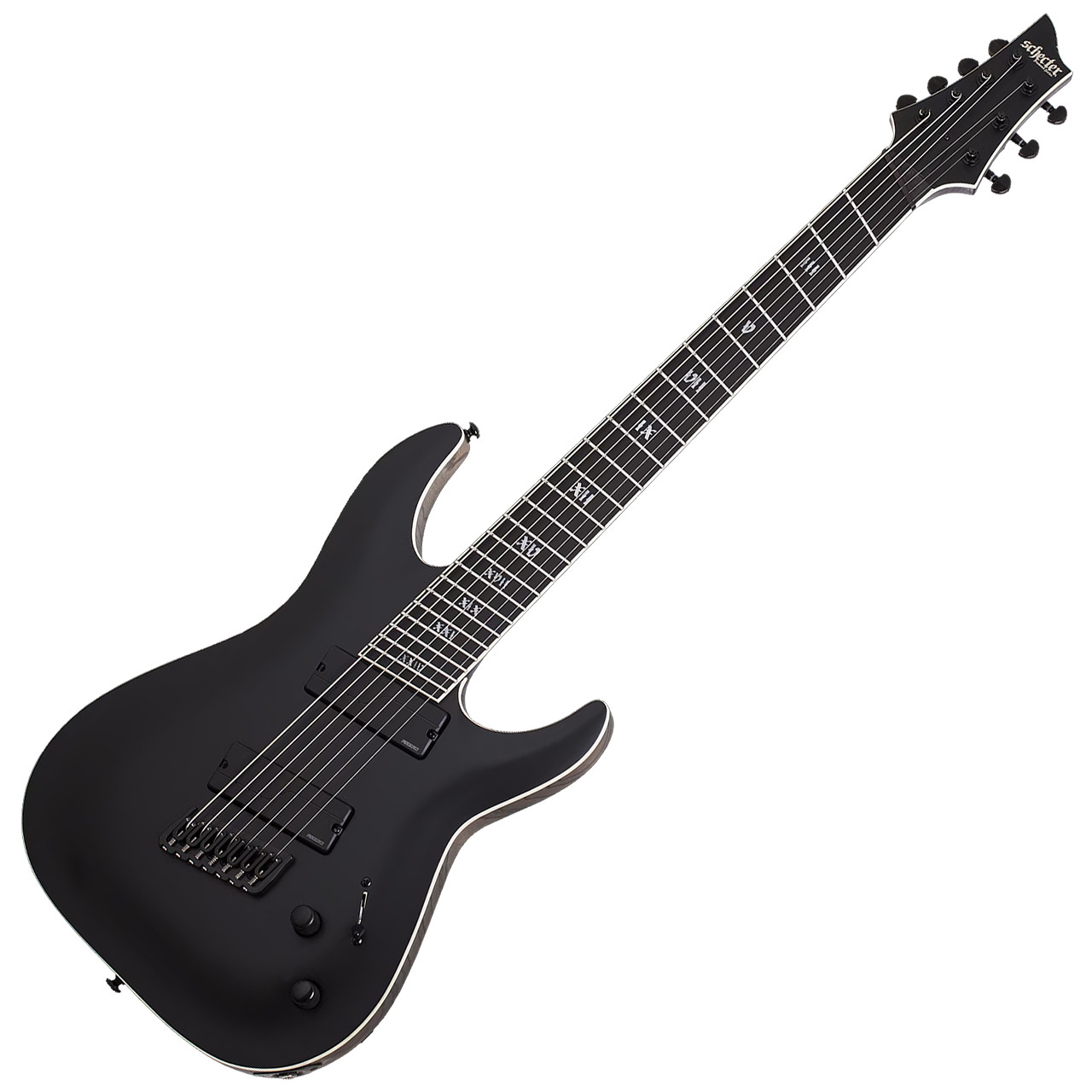 Schecter C-7 Multiscale SLS Elite Evil Twin - Satin Black | Rich