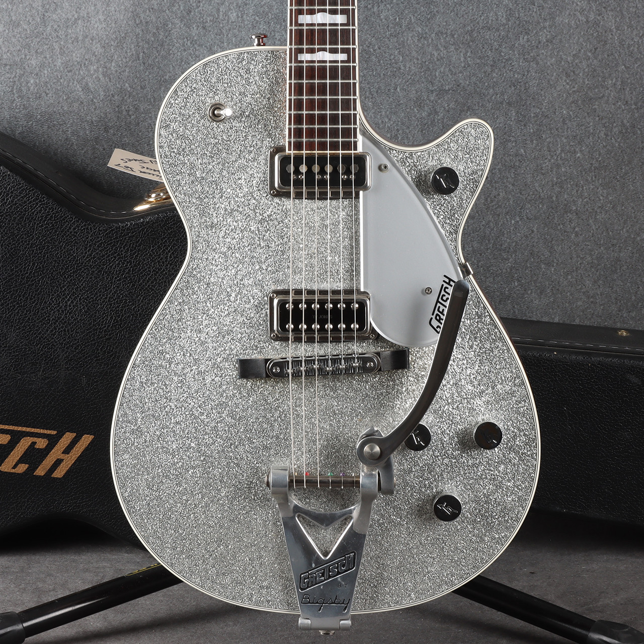 ギター GRETSCH Duo Jet TV Jones Power'Tron Gretsch G6129T Duo Jet Silver Sparkle TV Jones Bridge Pickup 2nd