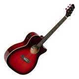 Stagg SA35 ACE Auditorium Cutaway Acoustic-Electric Guitar - Trans Red