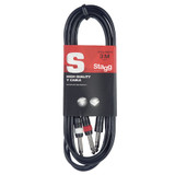 Stagg S Series Y-Cable, 2x Jack (M)/1x Jack (M) - 3m/10ft