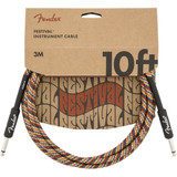 Fender 10ft Straight Festival Instrument Cable, Rainbow