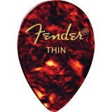 Fender 358 Shape Classic Celluloid Picks, Shell, Thin, 72 Pack