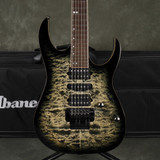 Ibanez RG Premium RG970QMZ Guitar - Black Ice Burst w/Case - 2nd Hand