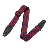 Levy's Skull Series Guitar Strap - Purple & Red Skulls