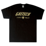 Gretsch Power & Fidelity Logo T-Shirt, Black - Medium