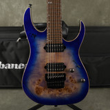 Ibanez RG1027 PBF 7-String - Cerulean Blue Burst w/Hard Case - 2nd Hand