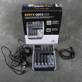 Behringer Xenyx Q802USB Mixer w/Box & PSU - 2nd Hand