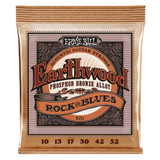 Ernie Ball Earthwood Rock and Blues Phosphor Bronze Acoustic Strings, 10-52