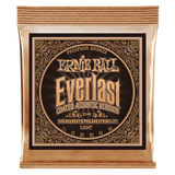 Ernie Ball Everlast Light Coated Phosphor Bronze Acoustic Strings, 11-52