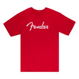 Fender Spaghetti Logo T-Shirt, Dakota Red - Small