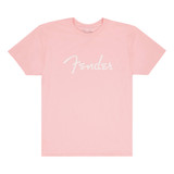Fender Spaghetti Logo T-Shirt, Shell Pink - Large