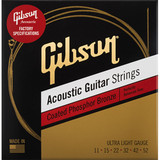 Gibson Coated Phosphor Bronze Acoustic Guitar Strings, Ultra Light Gauge