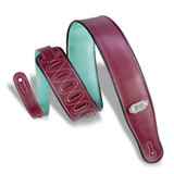 Levy's Rebel Series Reversible Vinyl 2.75" Guitar Strap - Burgundy-Seafoam