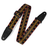 Levy's Print Series Polyester 2" Guitar Strap - Black-Yellow