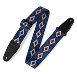 Levy's Print Series Polyester 2" Guitar Strap - Diamond, Blue-Orange