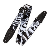Levy's Eastern Harmony Series Guitar Strap - Black & White Dragon