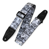 Levy's Print Series Polyester 2" Guitar Strap - Black and White Skulls