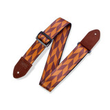 Levy's Print Series Polyester 2" Guitar Strap - Offset Arrow, Ginger-Brown