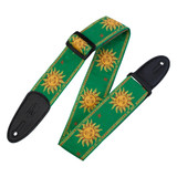 Levy's Sun Motif Series Guitar Strap - Green