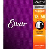 Elixir E11102 80/20 Bronze Acoustic Strings, Medium 13-56