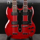 Epiphone G-1275 Double Neck SG - Cherry Red - Hard Case - 2nd Hand (135759)