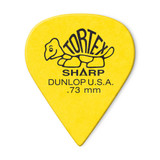 Jim Dunlop 412P Tortex Sharp Guitar Pick, .73mm, Yellow, 12 Pack