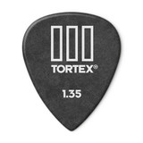 Jim Dunlop 462P Tortex TIII Guitar Pick, 1.35mm, Black, 12 Pack