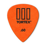 Jim Dunlop 462R Tortex TIII Guitar Pick, .60mm, Orange, 72 Pack