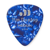 Jim Dunlop 483P Celluloid Guitar Pick, Blue Pearloid, Medium, 12 Pack