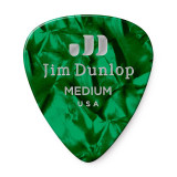 Jim Dunlop 483P Celluloid Guitar Pick, Green Pearloid, Medium, 12 Pack