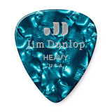 Jim Dunlop 483R Celluloid Guitar Pick, Turquoise Pearloid, Heavy, 72 Pack