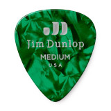 Jim Dunlop 483R Celluloid Guitar Pick, Green Pearloid, Medium, 72 Pack