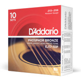 Daddario Phosphor Bronze EJ17-10P Medium Set, 13-56, 10 Pack