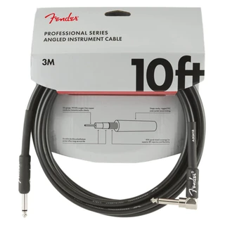 Fender Professional Series Instrument Cable, Straight/Angle, 10ft - Black