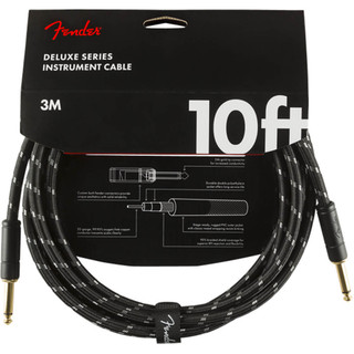 Fender Deluxe Series Instrument Cable, Straight, 10ft - Black Tweed