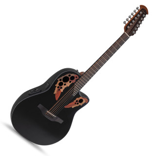 Ovation Celebrity Elite CE4412 Mid Cutaway 12-String - Black