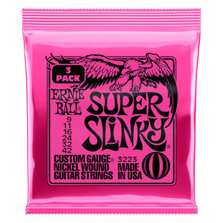 Ernie Ball Super Slinky Nickel Wound Guitar Strings, 9-42, 3 Pack Ernie Ball Super Slinky Nickel Wound Guitar Strings, 9-42, 3 Pack