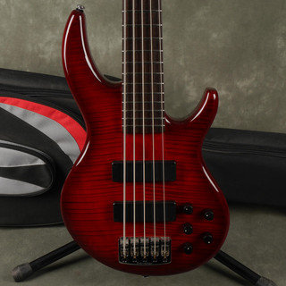 Overwater Prototype 5-String Bass - Trans Flame Red w/Gig Bag - 2nd Hand