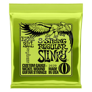 Ernie Ball Regular Slinky 8-String Nickel Wound Guitar Strings, 10-74