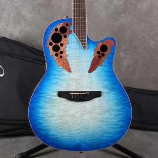 Ovation Celebrity Elite CE48P-RG Super Shallow - Caribbean Blue - Bag - 2nd Hand