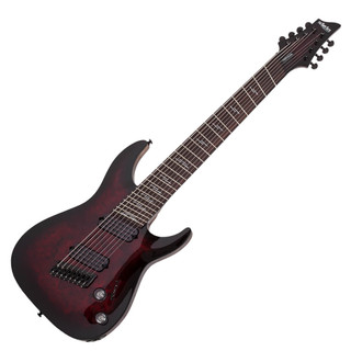 Schecter Omen Elite-8 Multiscale - Black Cherry Burst