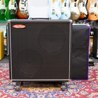 Red Plate 2x12 Speaker Cabinet - Vintage 30 8 Ohm Speakers - Cover - 2nd Hand Red Plate 2x12 Speaker Cabinet - Vintage 30 8 Ohm Speakers - Cover - 2nd Hand