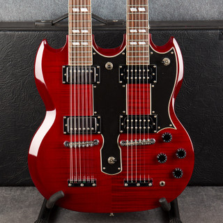 Epiphone G-1275 Double Neck SG - Cherry Red - Hard Case - 2nd Hand