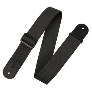 Levy's Single Tone Solid Coloured Poly Series Guitar Strap - Black
