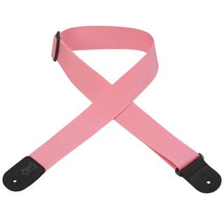Levy's Single Tone Solid Coloured Poly Series Guitar Strap - Pink Levy's Single Tone Solid Coloured Poly Series Guitar Strap - Pink