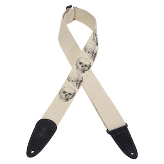 Levy's Cotton & Suede Series Guitar Strap - White Levy's Cotton & Suede Series Guitar Strap - White