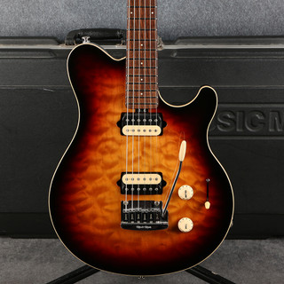 Ernie Ball Music Man Axis Super Sport - Roasted Amber - Hard Case - 2nd Hand